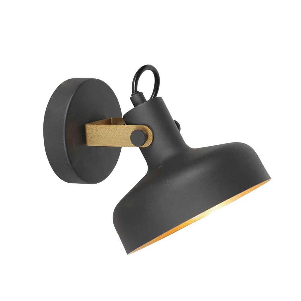 Wall lamp Prato black with gold