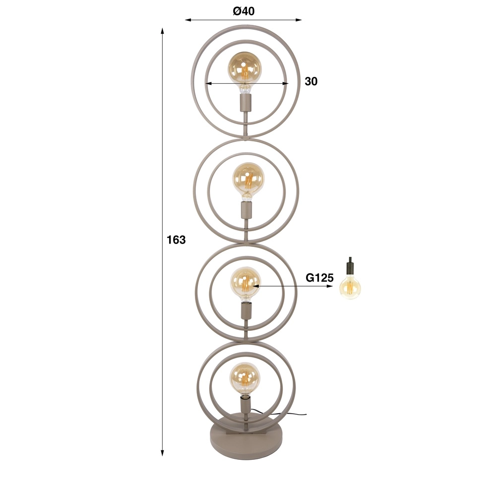 4-Light Sand Floor Lamp Turn E27 - Ø 40cm Lyora 8716803513099