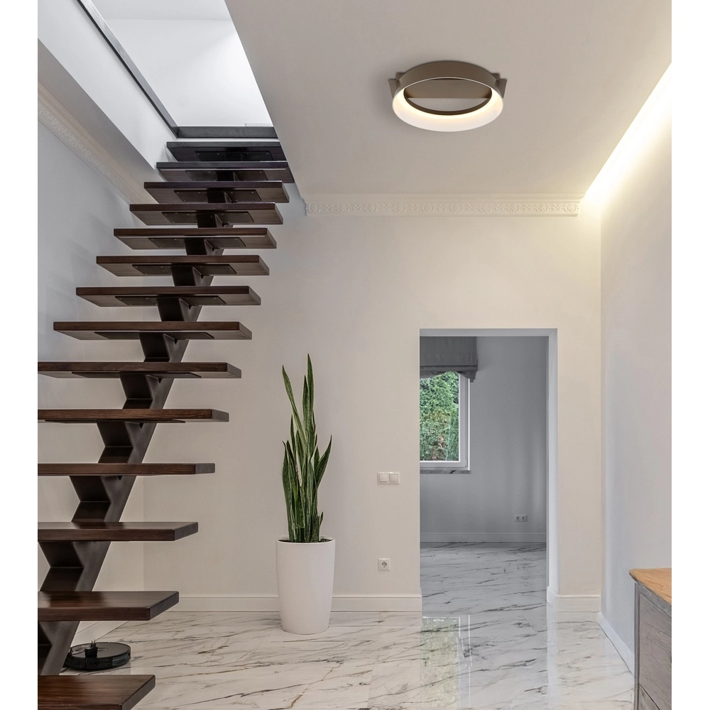 Sleek ceiling lamp Syrakus coffee brown Globo 9007371570089