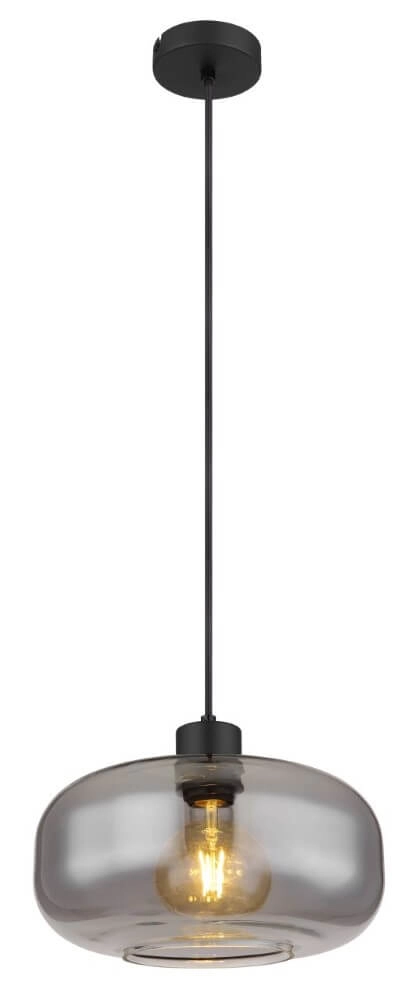 Black pendant lamp Giuseppe smoke glass