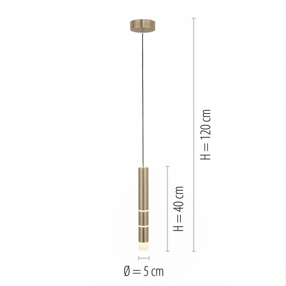 Brass hanging lamp Pure Vega 3000K Paul Neuhaus 4012248357521