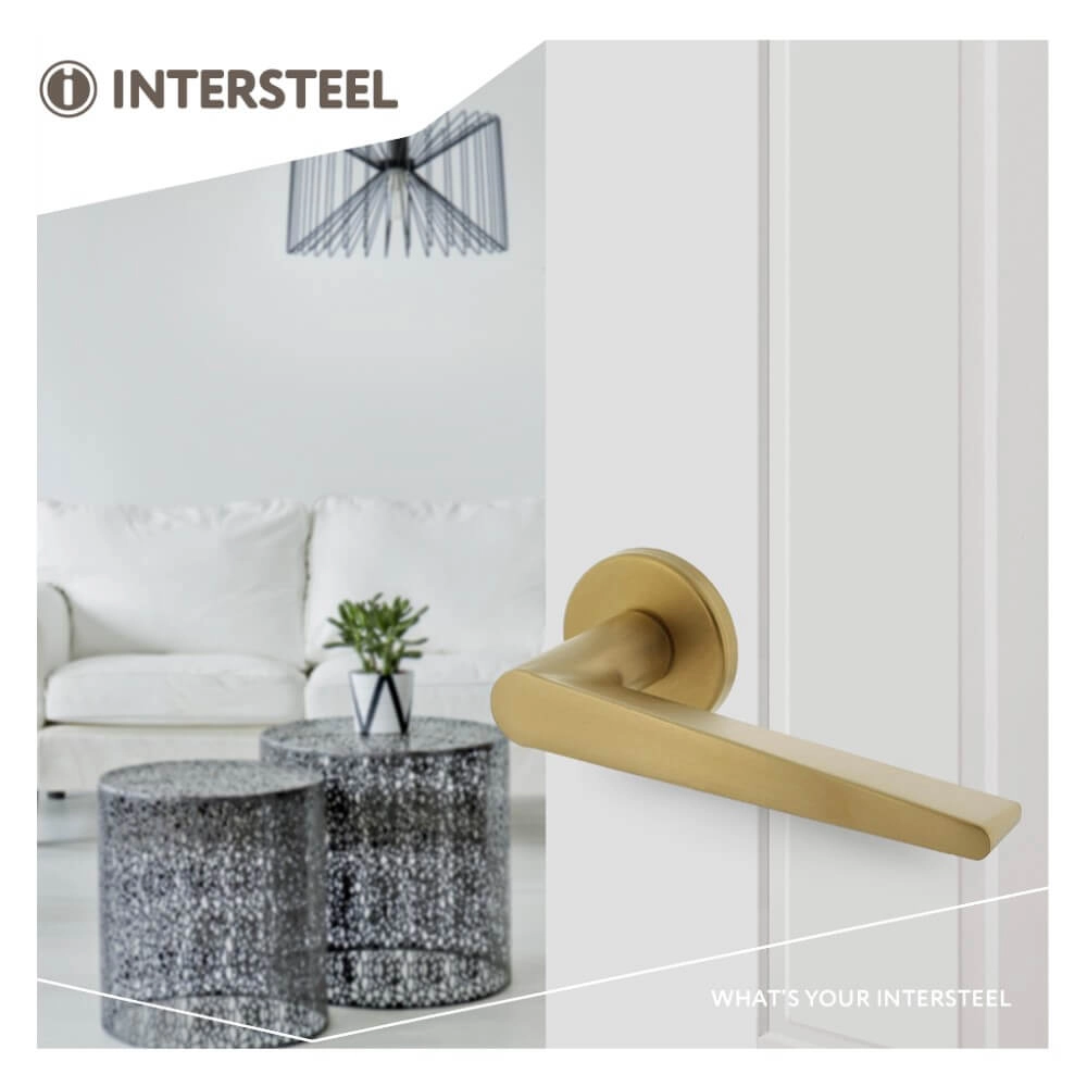 Door handle Tiga rosette round brass Intersteel 8714186551165
