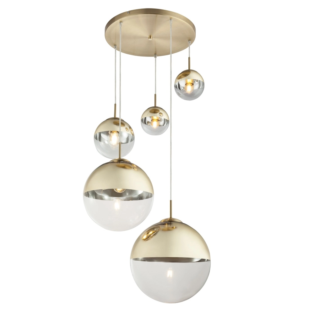 5-light pendant lamp Varus Gold