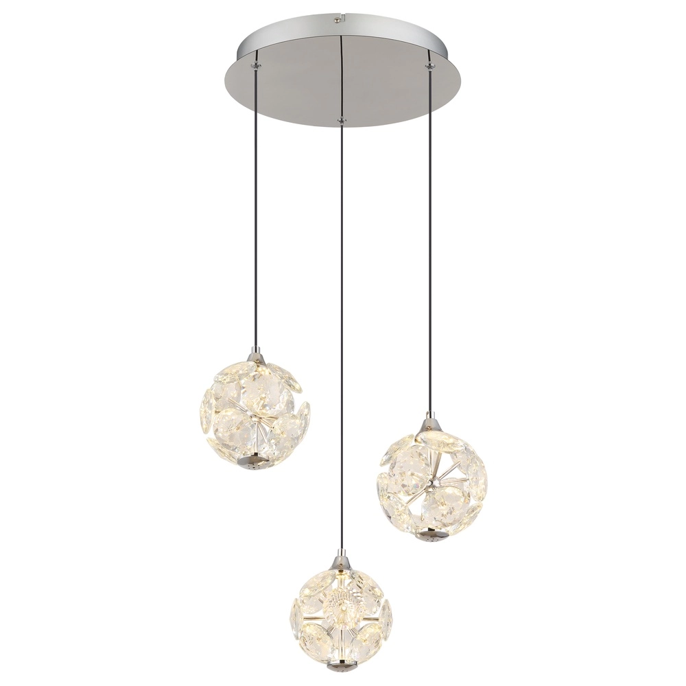 3-light pendant lamp Virina chrome