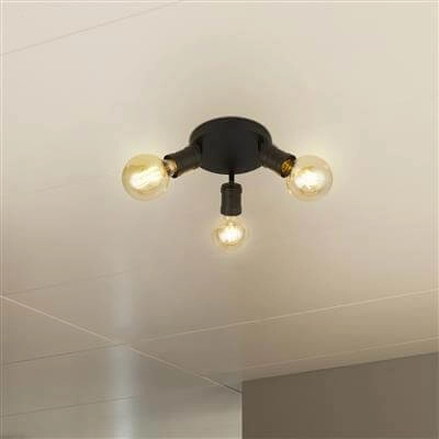 Ceiling lamp Dance Disk 3-light black Searchlight 5053423188706
