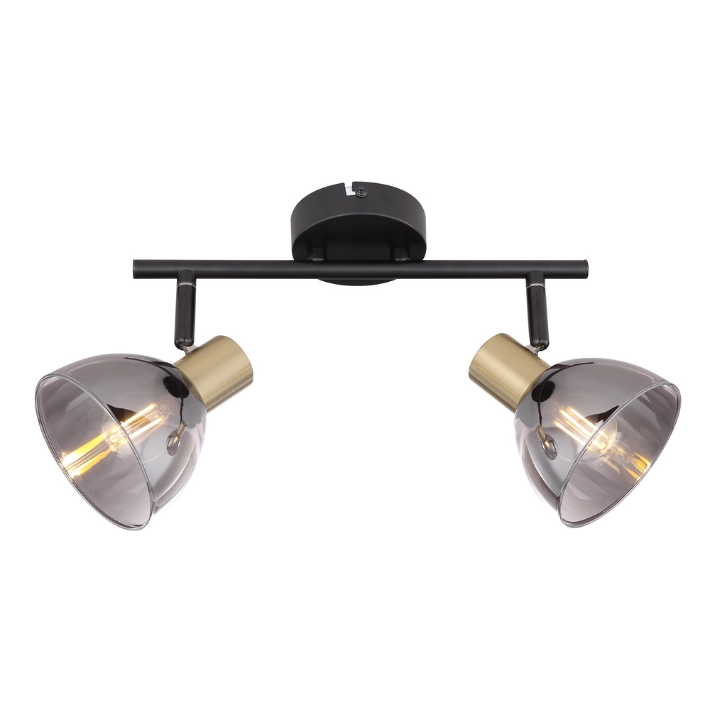 Design ceiling lamp Jay 2-light black with smoke Globo 9007371396399