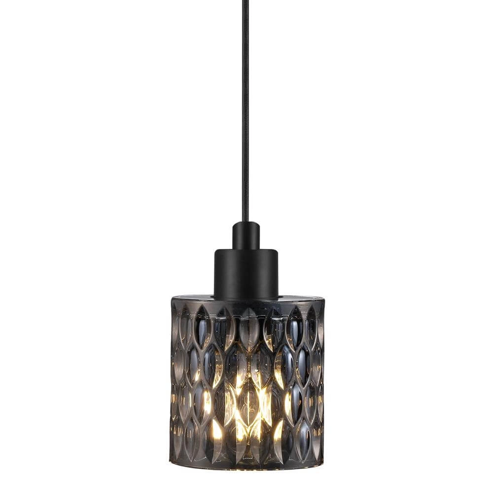 Pendant lamp Hollywood black with smoke glass