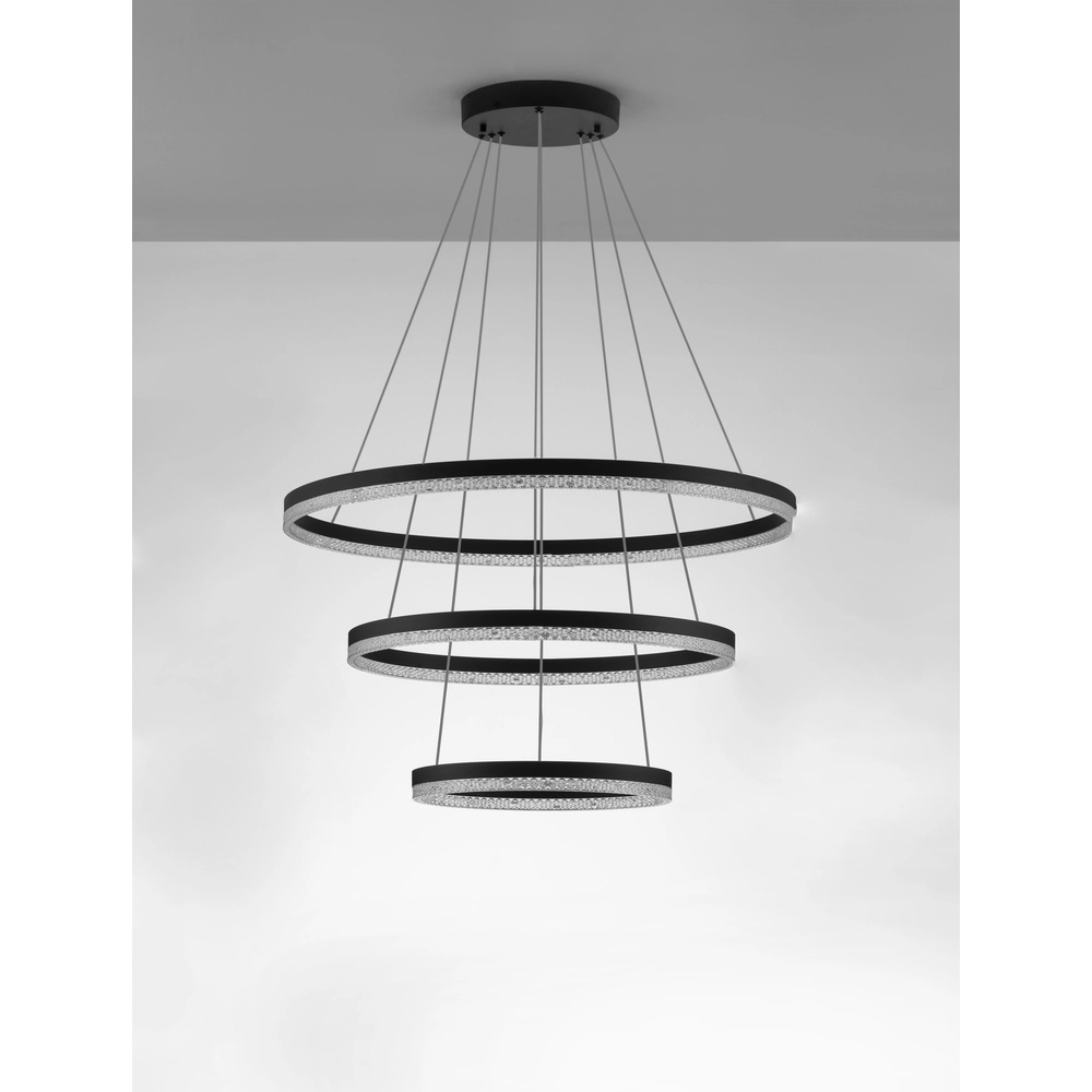 Pendant lamp Adria black Ø 80cm Lyora 5212017443823