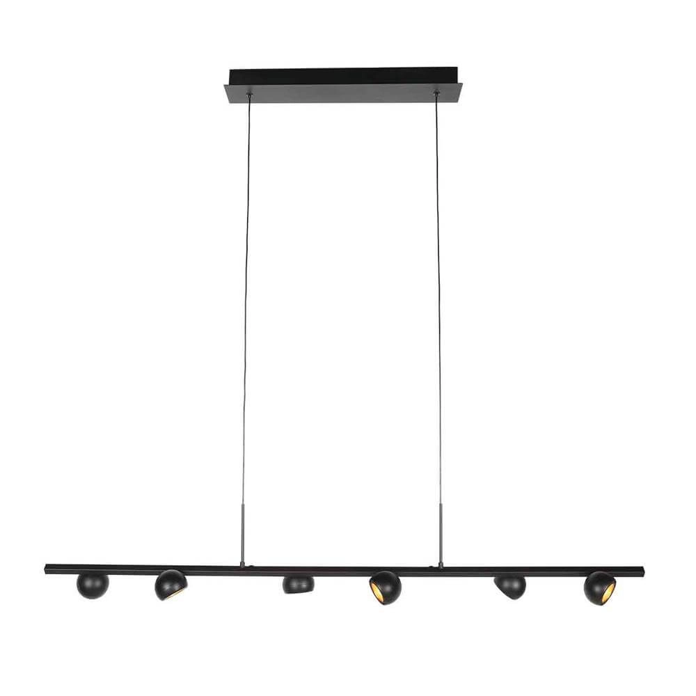 6-light pendant lamp Marcadore straight black