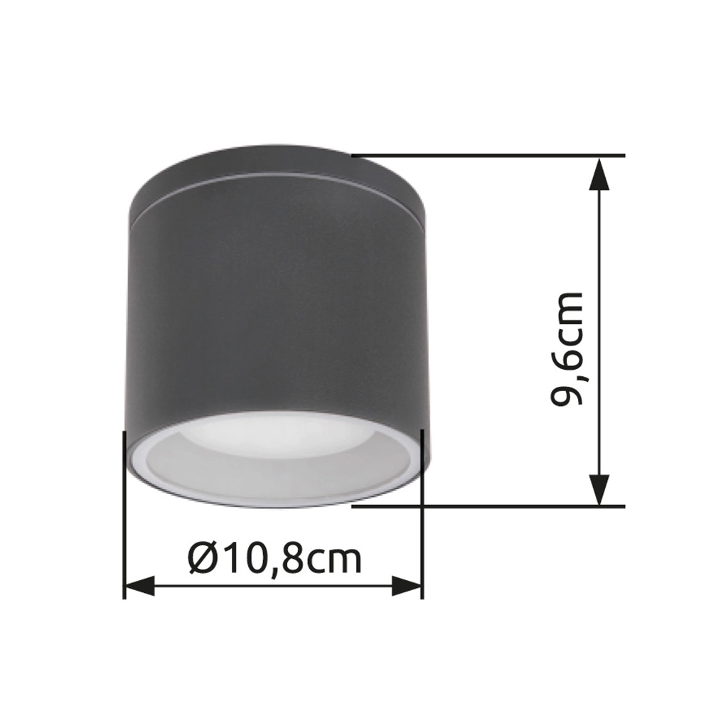 Sleek ceiling spotlight Alcala anthracite Globo 9007371389582