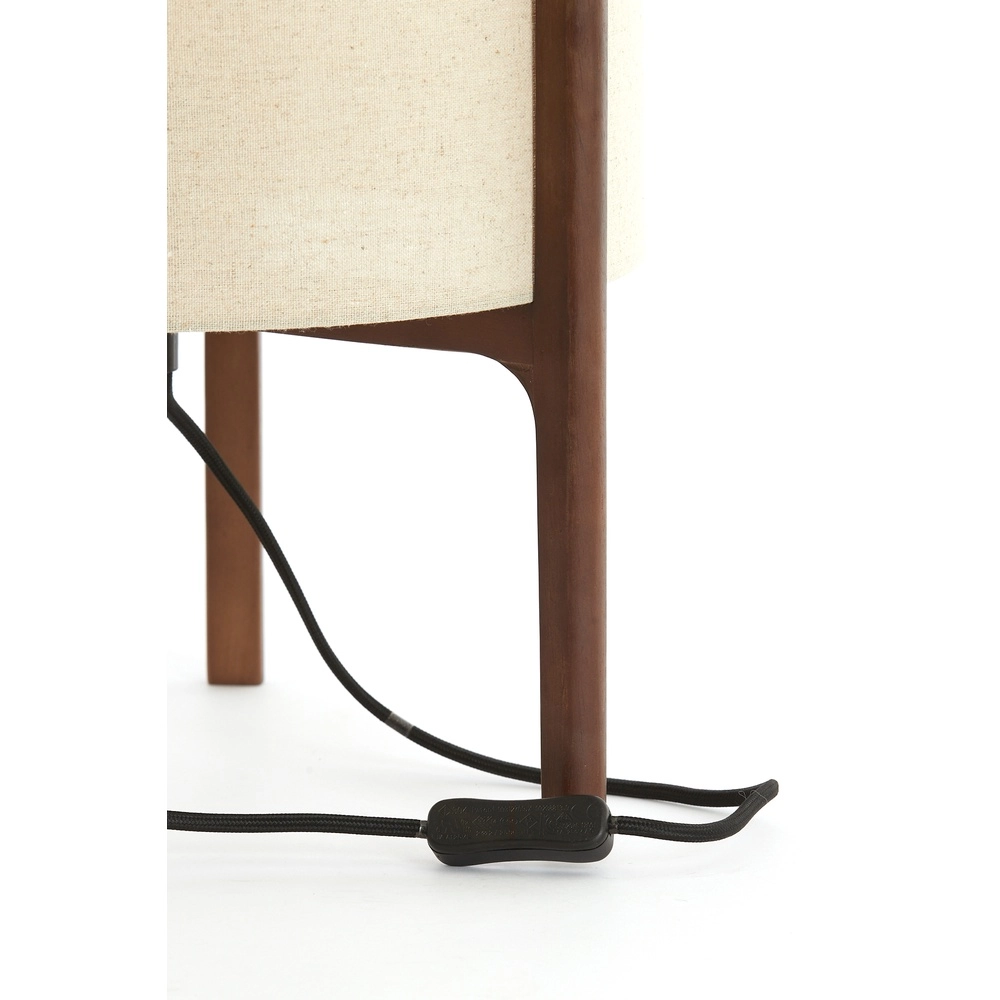 Table lamp Litto Ø 35cm - walnut with natural linen Light & Living 8717807792718