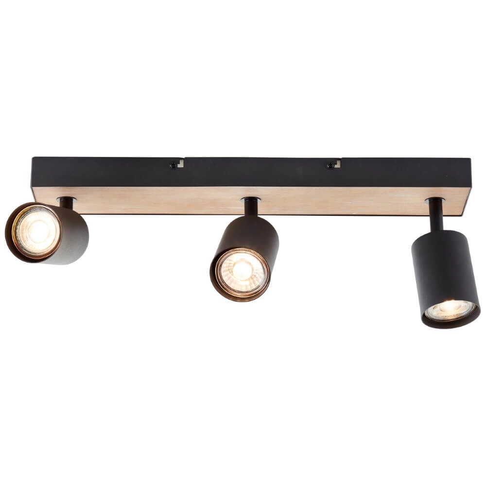3-light lamp Jello Wood black with wood Brilliant 4004353428395