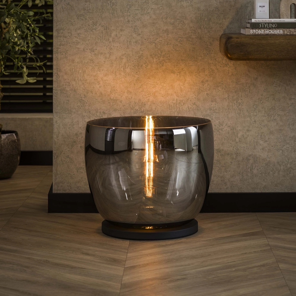 Floor lamp smoke glass UP Ø 48cm - 41cm high