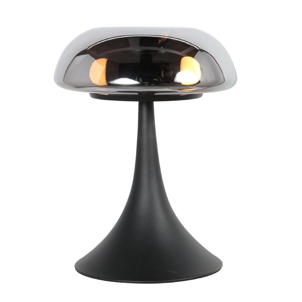 Table lamp Ancilla black with smoke glass
