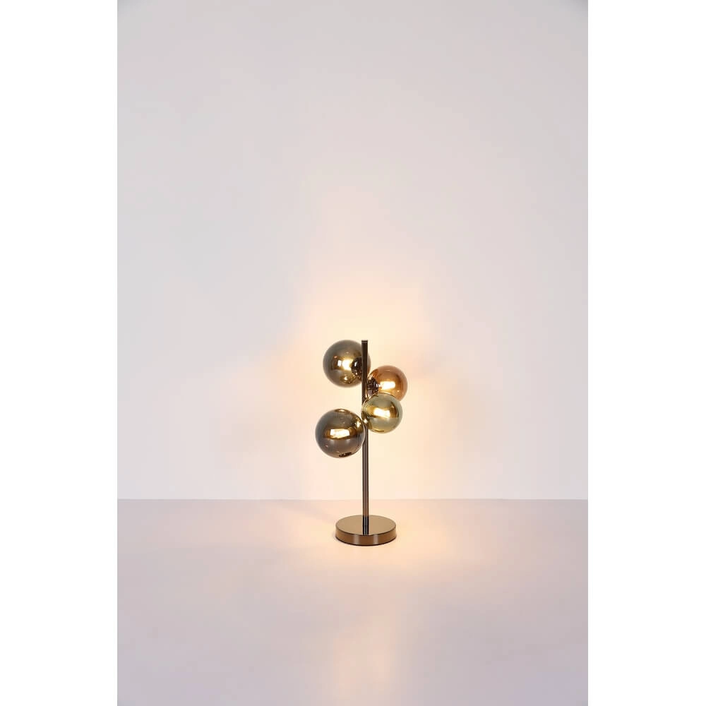 Black table lamp Riha Coloured glass 4-lights Globo 9007371456109