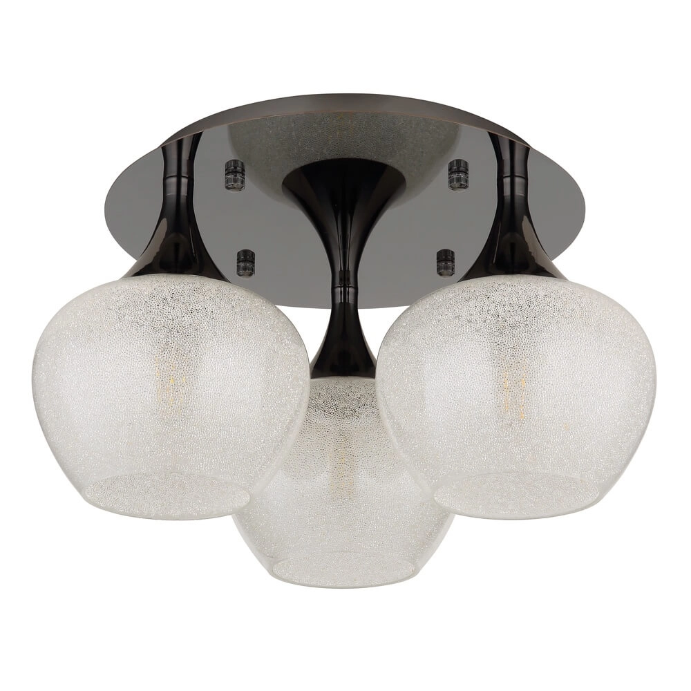 Anthracite ceiling lamp Maxy with white glass 3-lights Ø 45cm Globo 9007371447183