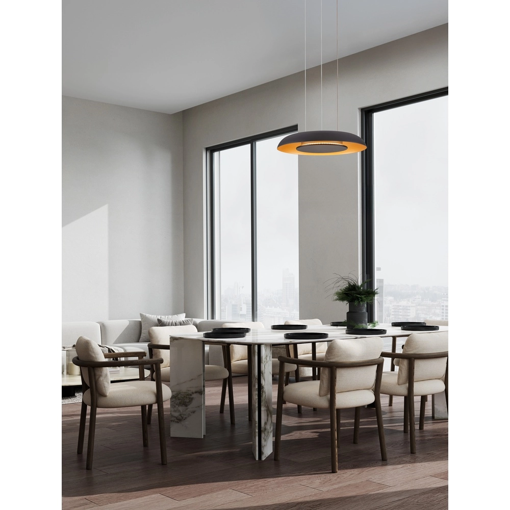 Modern pendant lamp Epos Ø 40cm black with gold Lyora 5212017463265