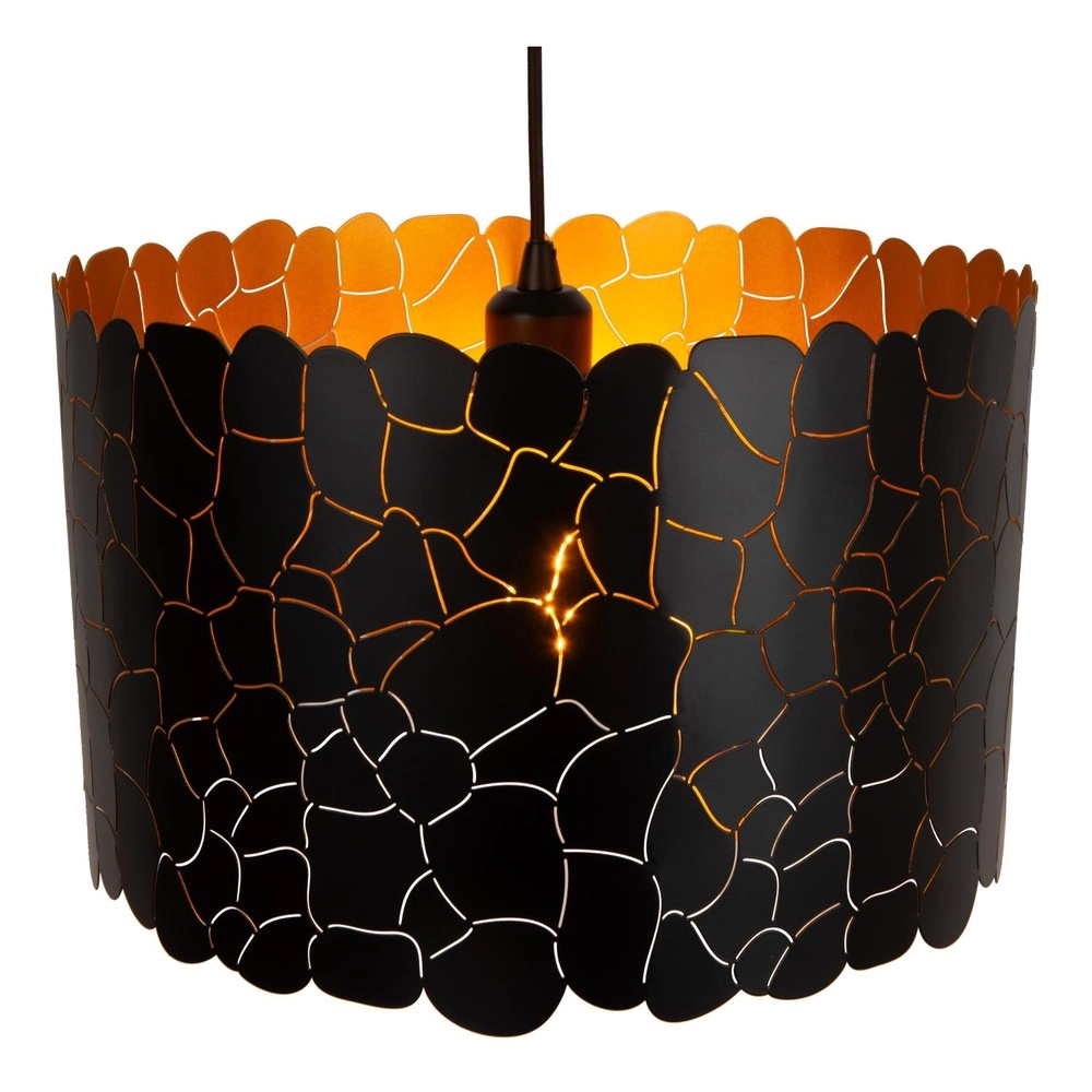 Pendant lamp Almelo black with gold inside Ø 40cm Lucide 5411212211897