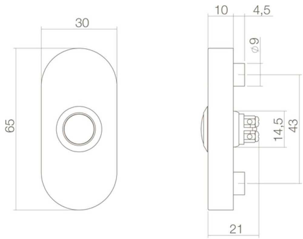 Oval doorbell Chimea concealed black Intersteel 8714186400814