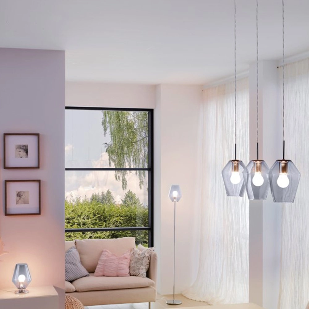 Pendant lamp Murmillo chrome with smoke Eglo 9002759967734