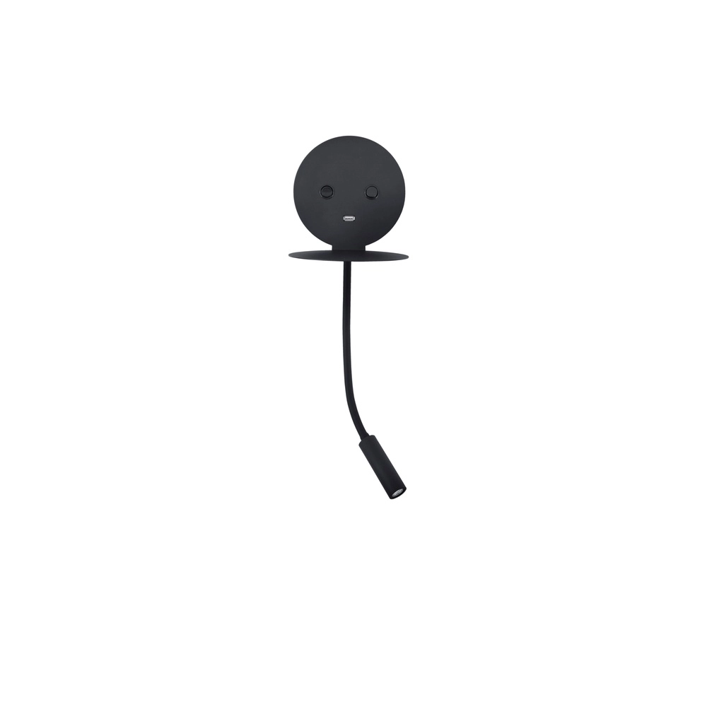 Bedside lamp Eclip Black with USB Lyora 5212017423696