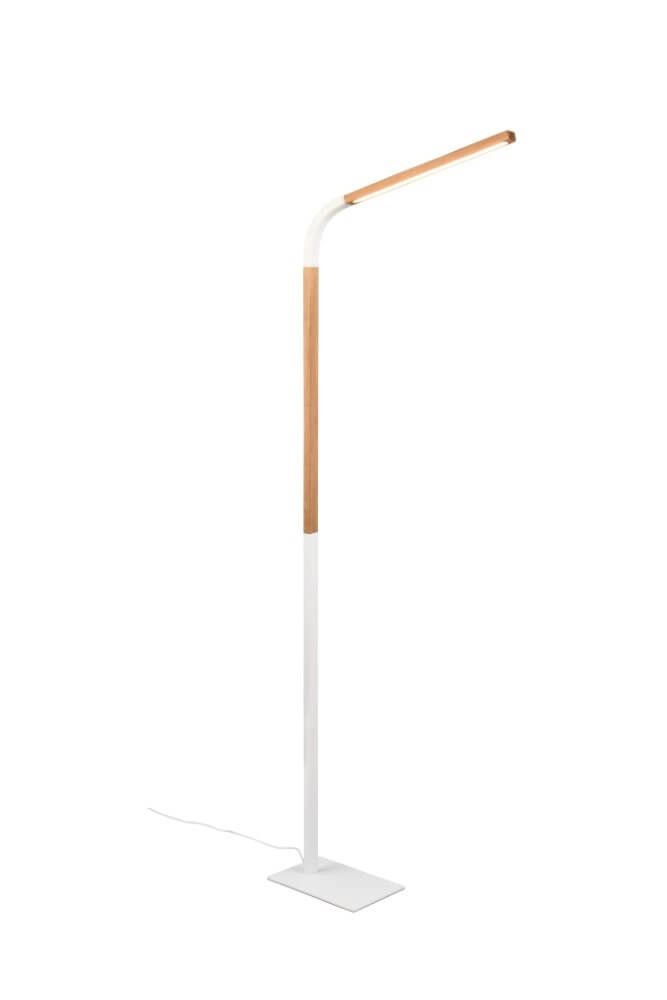 Flexible reading lamp Norris white with wood