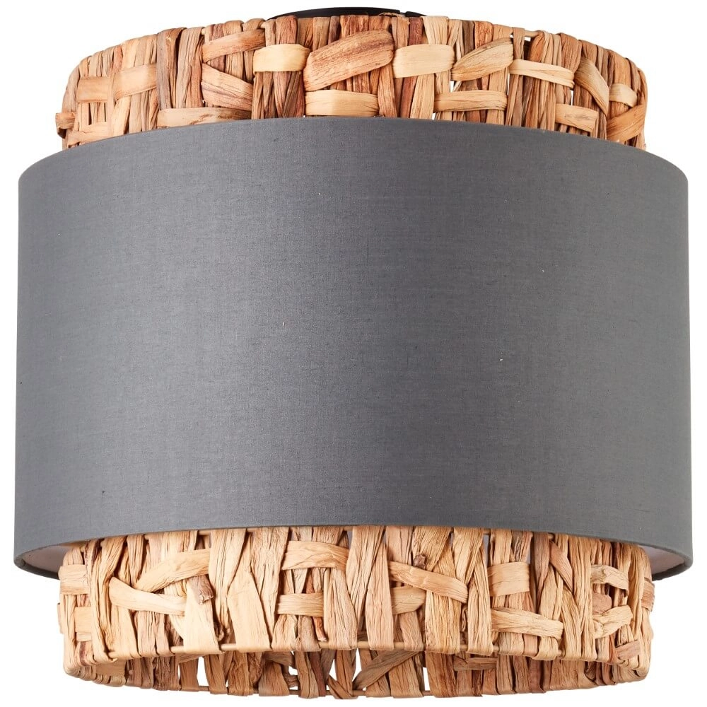 Ceiling light Waterlilly rattan with gray fabric Brilliant 4004353411892