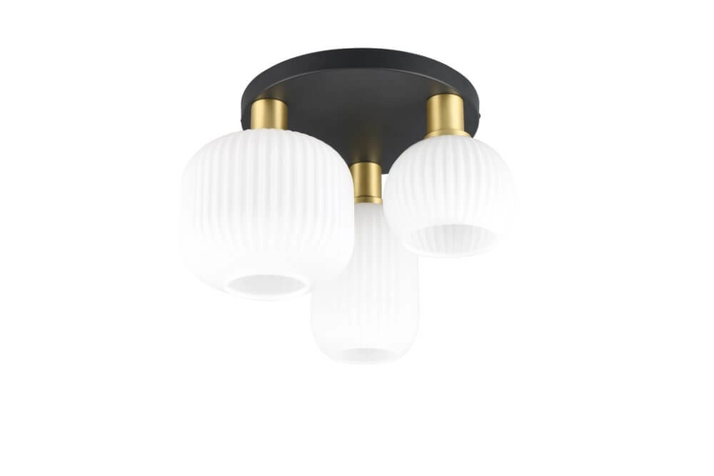 Trendy ceiling lamp Diva with white glass Trio 4017807614541