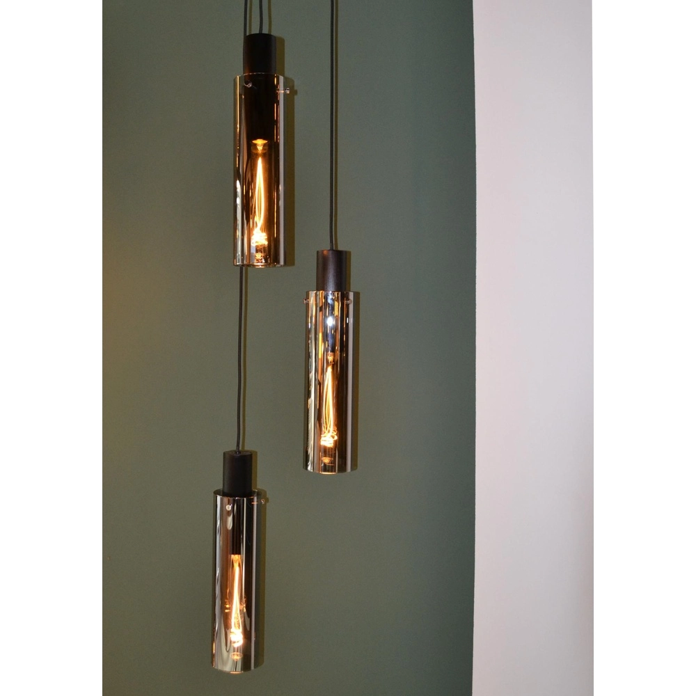 3-light pendant lamp Orlando smoke glass Lucide 5411212740731