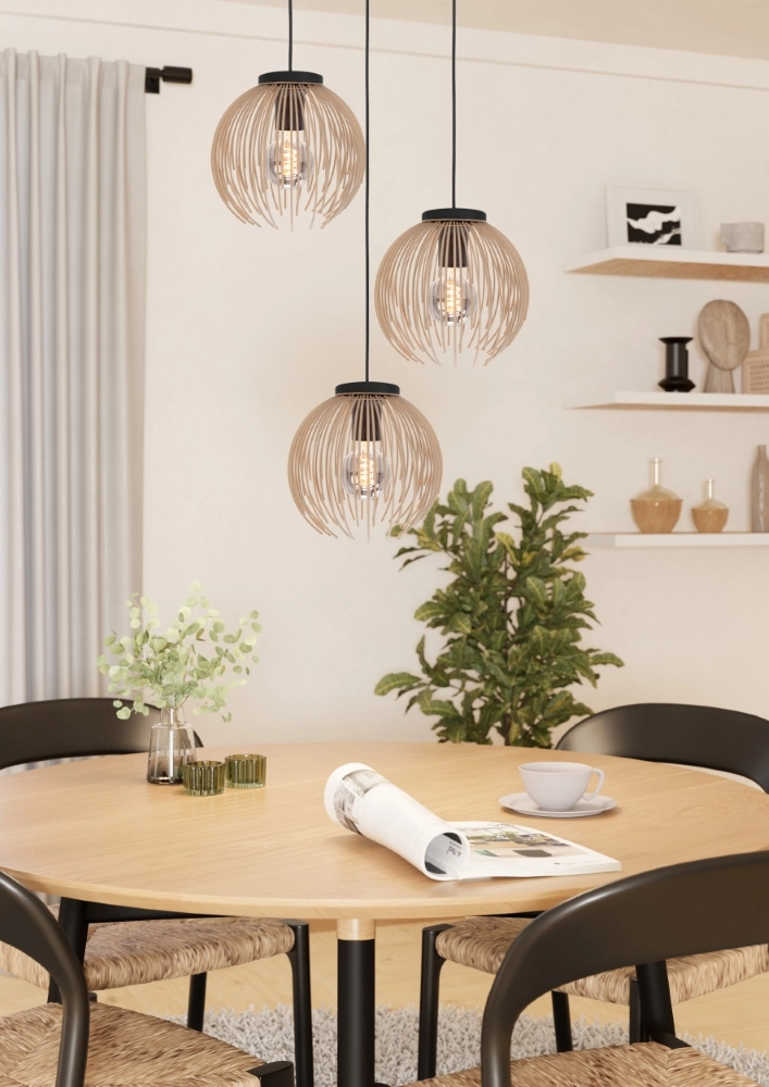 Design pendant lamp Alhabia 3-light Ø 49.5 sand brown Stars of Light 9008606353125