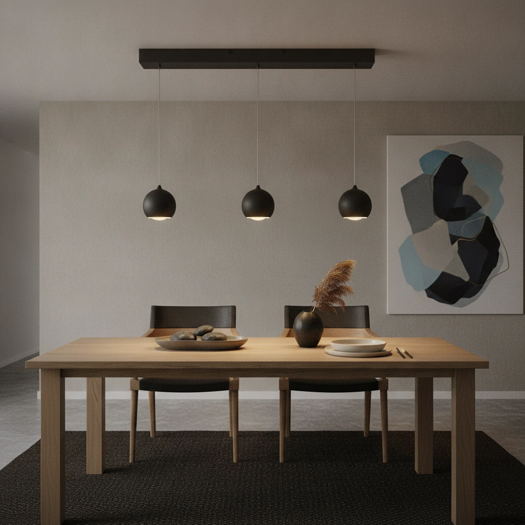 3-bulb pendant lamp Denver black