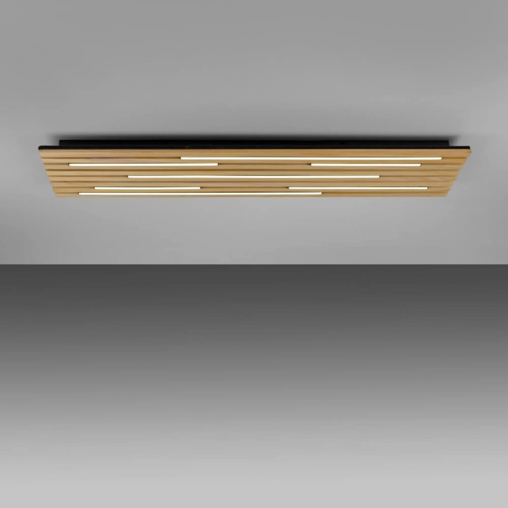 Rectangular ceiling lamp Q-Akustik wood Paul Neuhaus 4012248385371