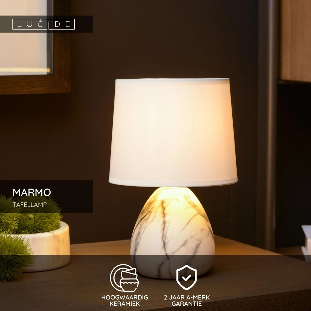 Table lamp Marmo white Lucide 5411212470232