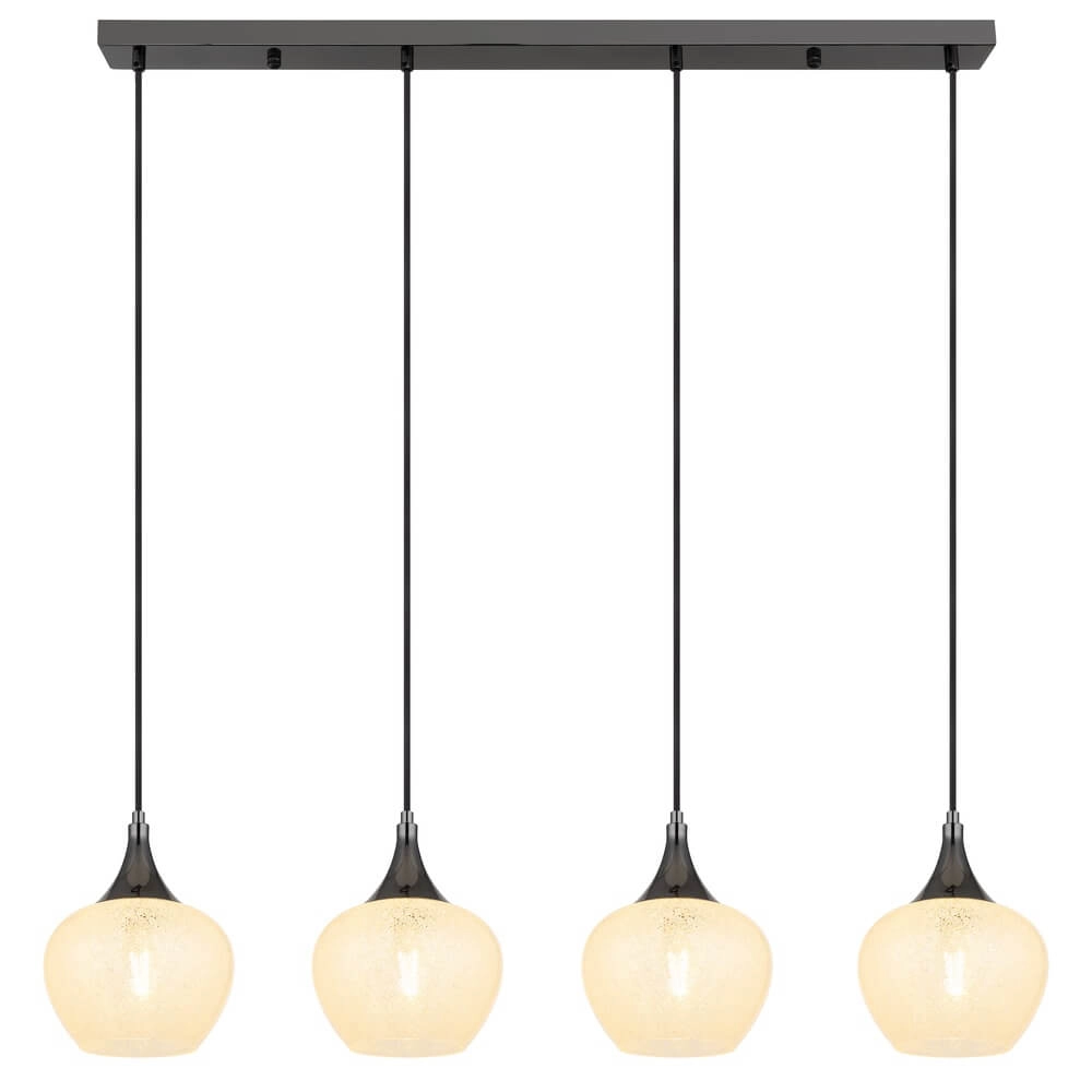 Anthracite pendant lamp Maxy with white glass 4-lights Globo 9007371456178