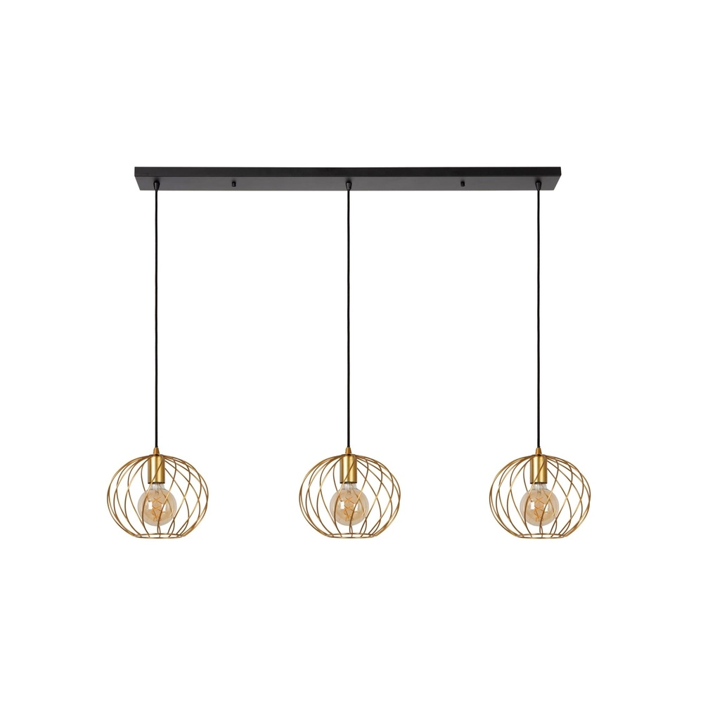 3-light pendant lamp Danza Gold