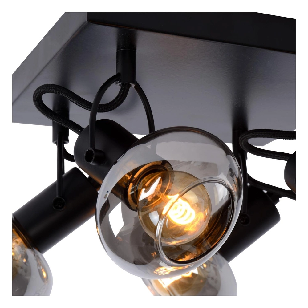 Ceiling lamp Madee 4-light black Lucide 5411212176806