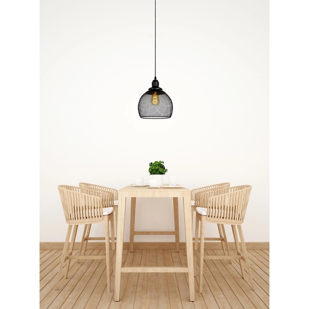 Mesh pendant lamp Mesh Ø 22cm black Lucide 5411212430380