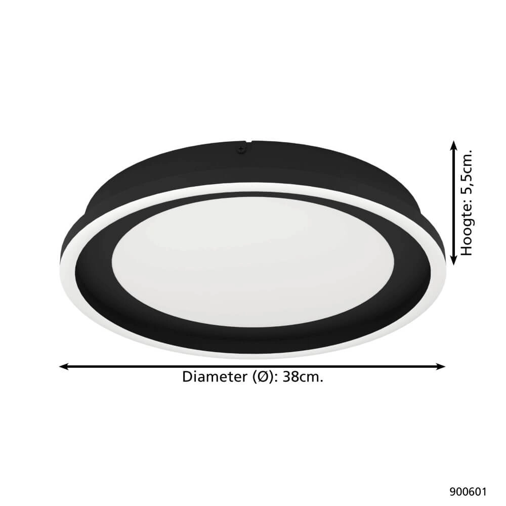Black ceiling lamp Calagrano Ø 38cm Eglo 9008606244997