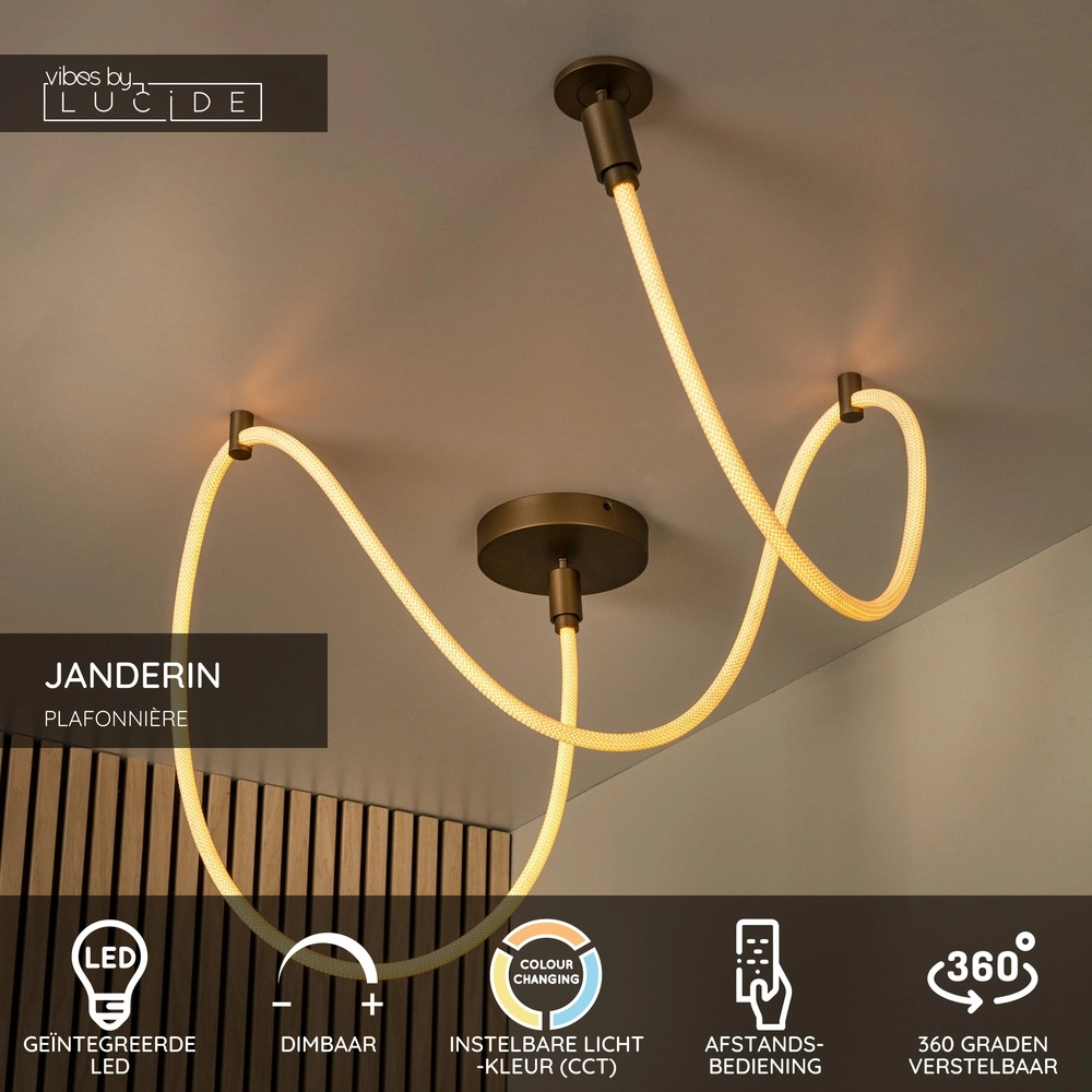 Unique ceiling lamp Janderin 300cm champagne Lucide Vibes 5411212242075