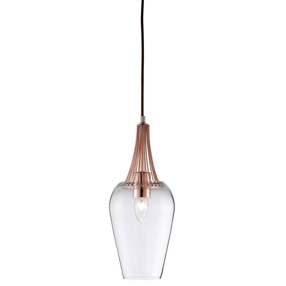 Copper pendant lamp Whisk Ø 16cm