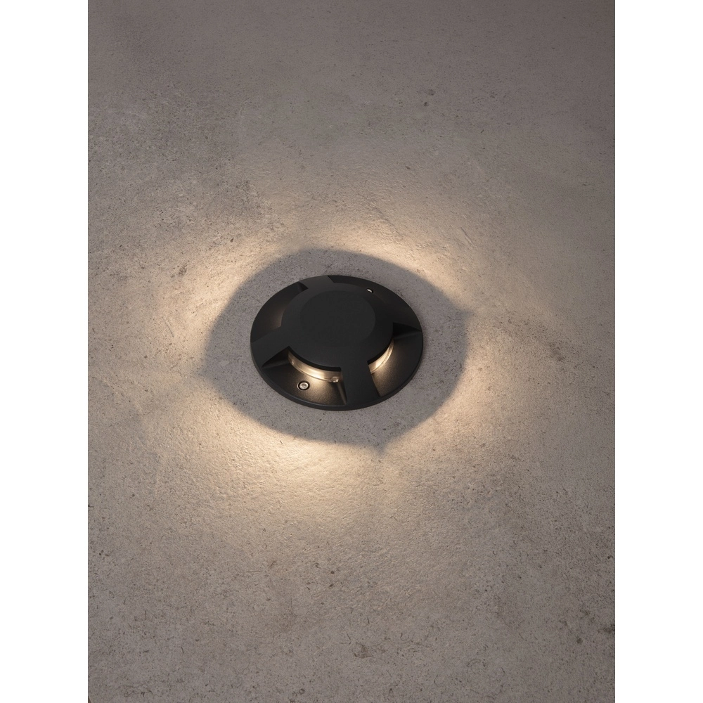 Flat surface-mounted ground spot Grado black - 13W