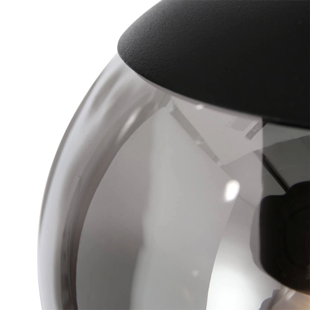5-light loft hanging lamp Bolique black with smoke glass Steinhauer 8712746133363