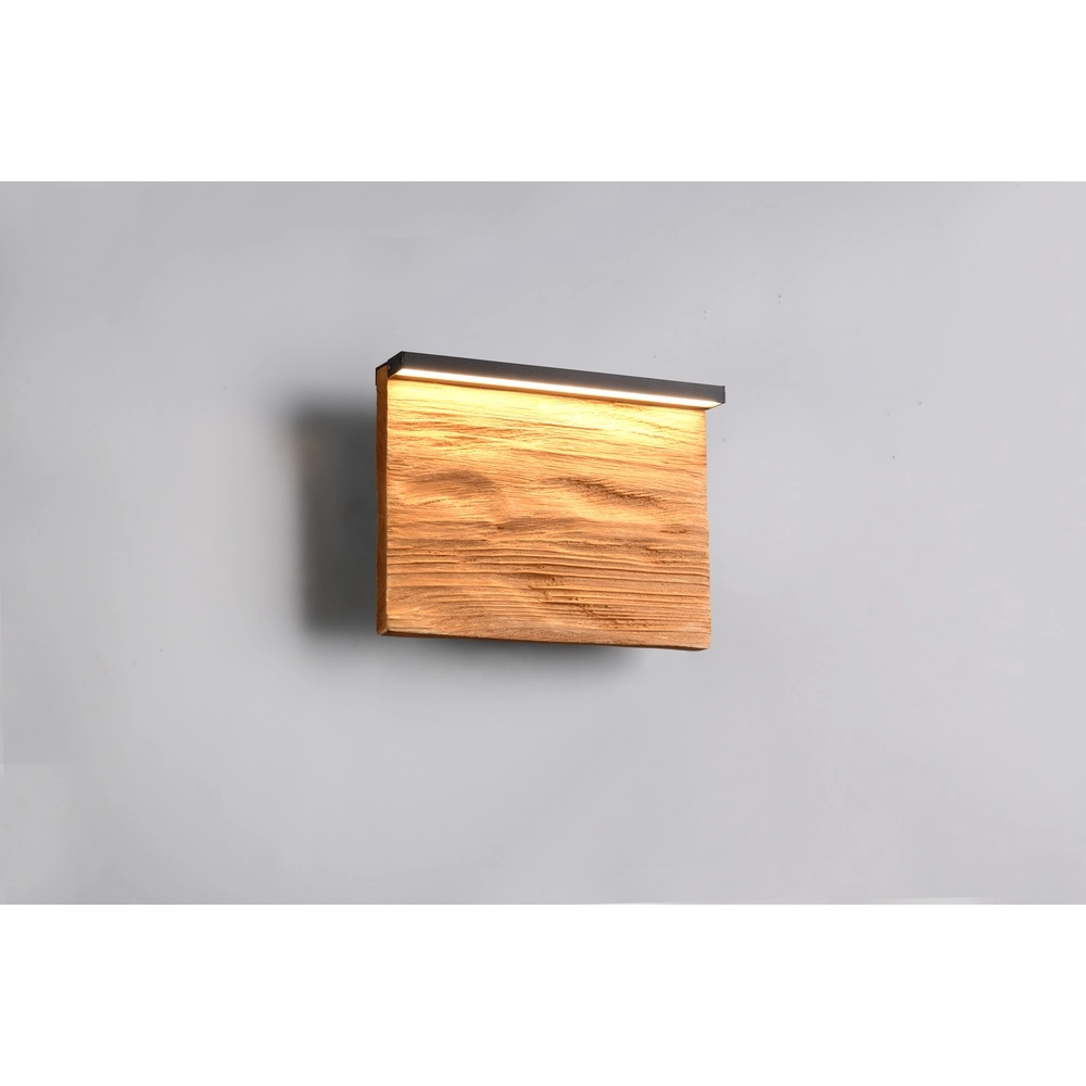 Design wall lamp Kalea black with wood 20cm Trio 4017807661385
