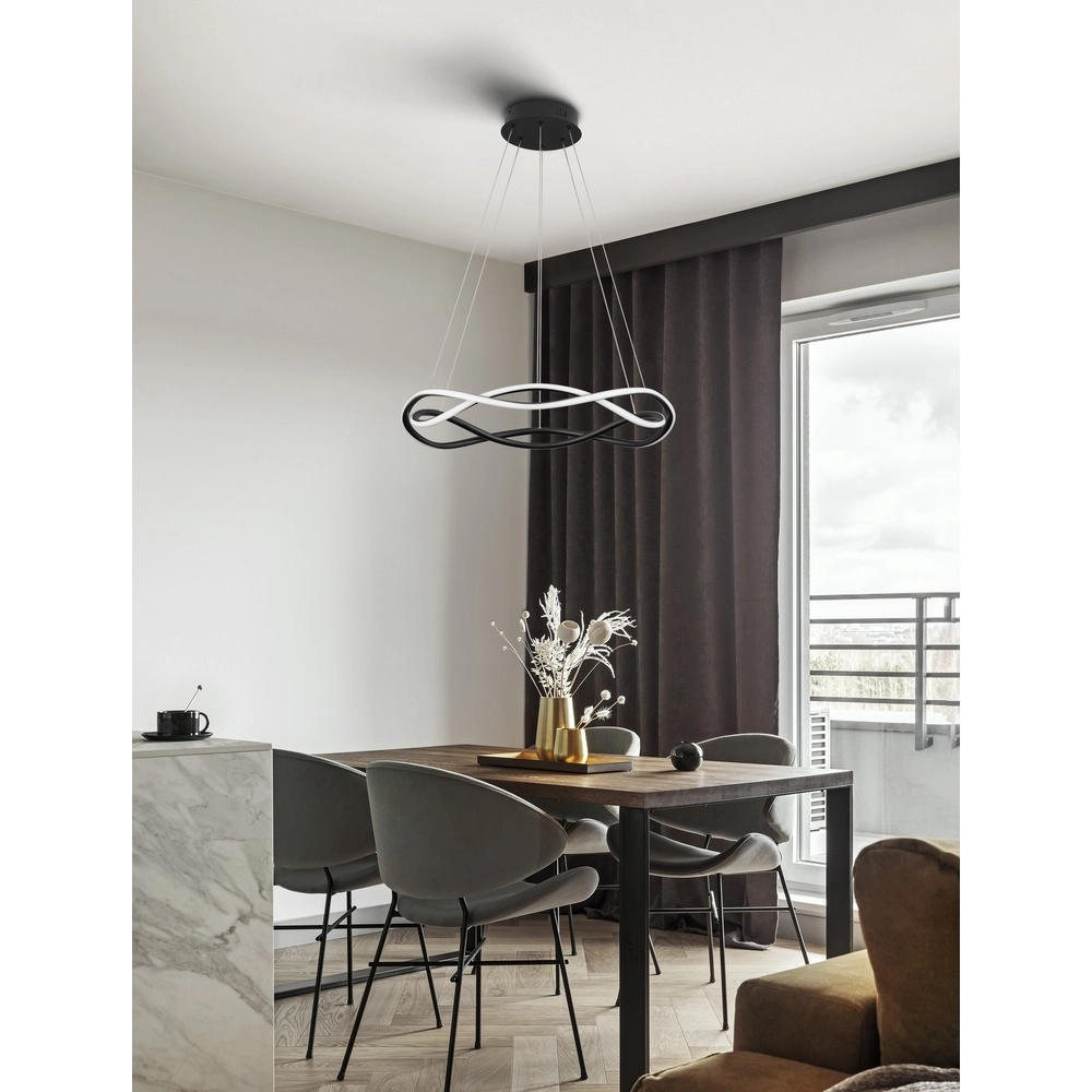 Design pendant lamp Jinal black Ø 45cm Lyora 5212017438720