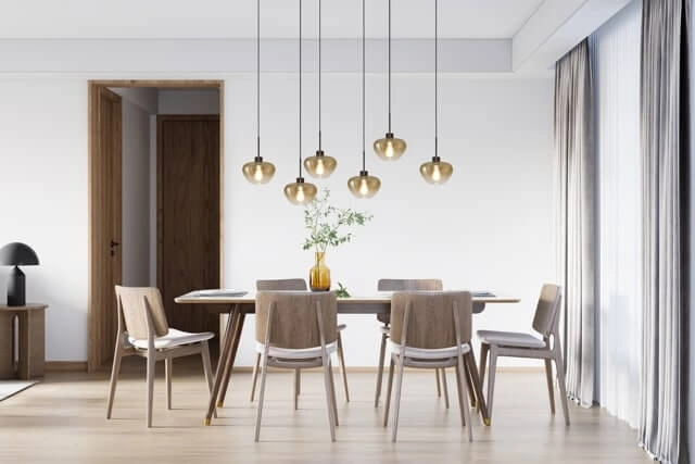 6-light pendant lamp Genua black with gold glass Ø 24cm Masterlight 8718121356990