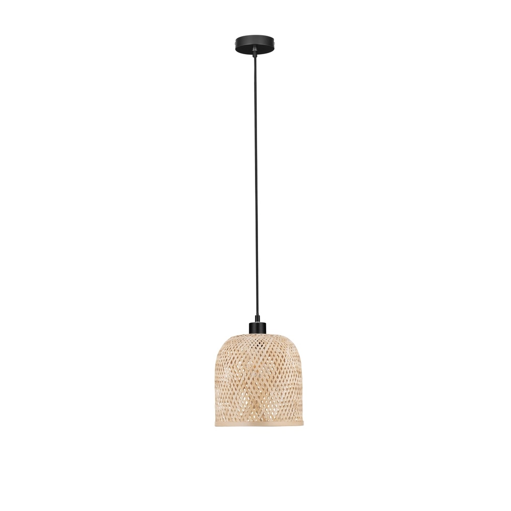 Pendant lamp Intra black with bamboo cap Lyora 5212017454829