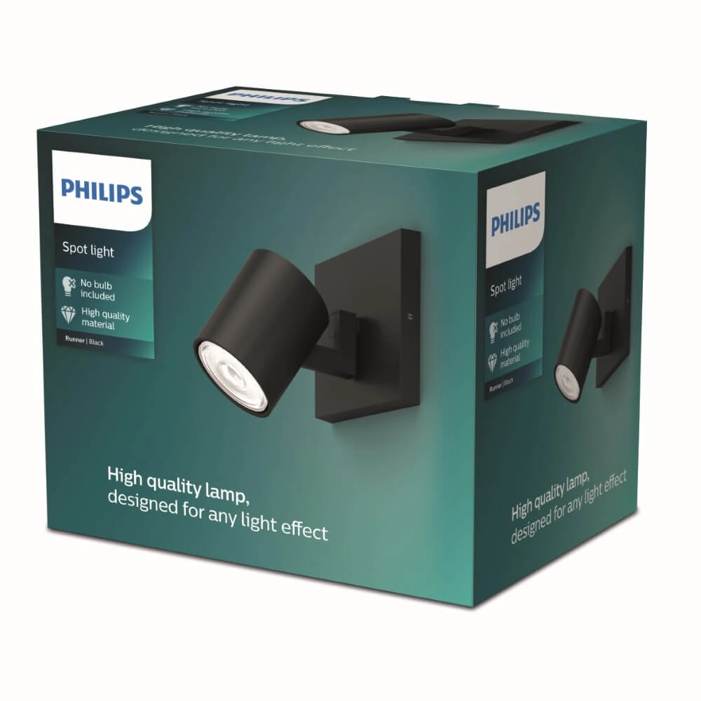 Black wall spotlight Runner Philips 8719514435292