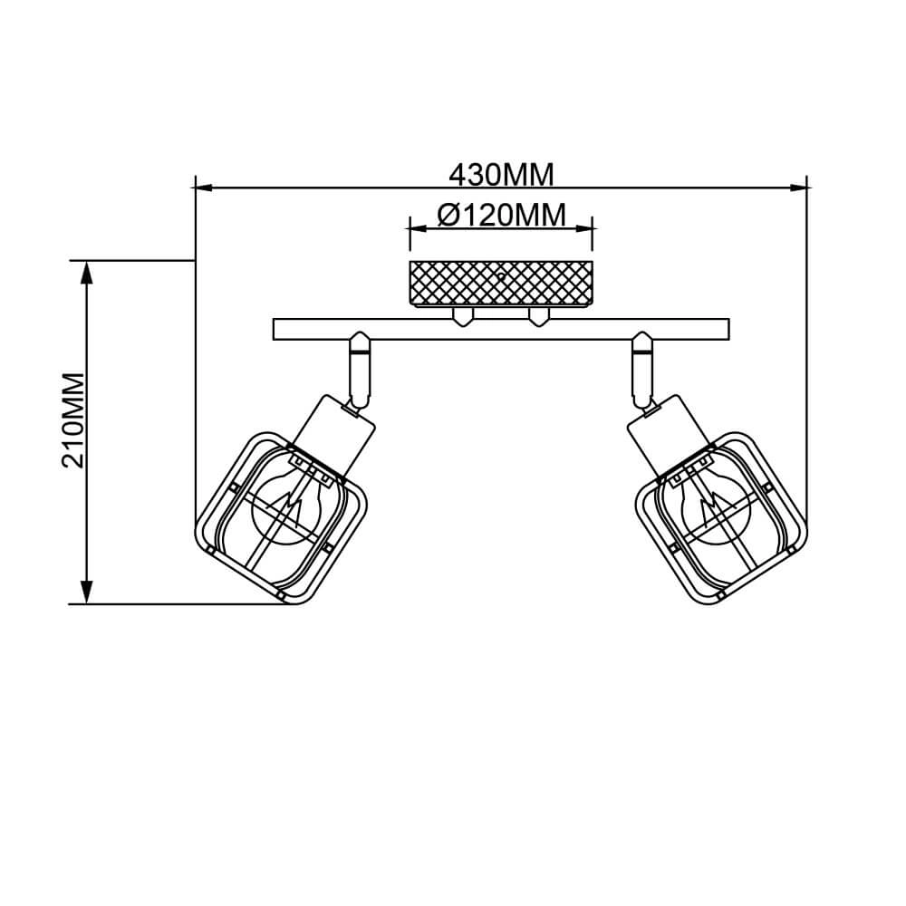 Industrial ceiling lamp Gwen 2-light Brilliant 4004353409813