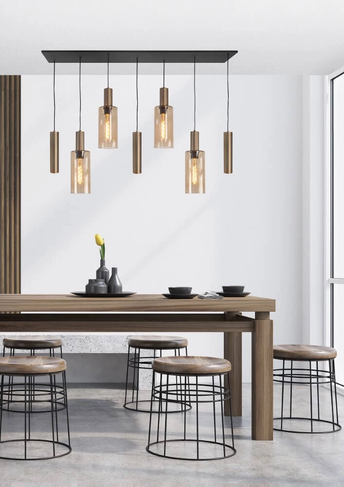 Pendant lamp Perugia bronze - 4x E27 - 3x GU10 Highlight 8718379047107