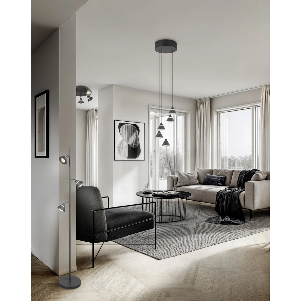 Design pendant lamp Romeo 5-light black Trio 4017807667806